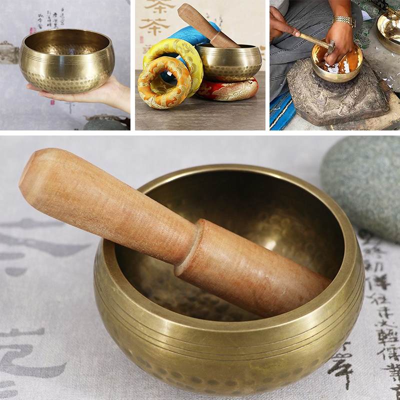 8/8.5/9cm Handmade Buddha Singing Bowls Yoga Supplies Bronze Meditation Bowl Sound music therapy copper Tibetan Singing Bowl