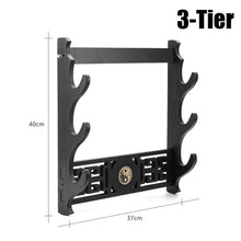 Load image into Gallery viewer, Meigar 1/2/3/4 Layer Wall Mount Samurai Sword Holder Katana Holder Stand Hanger Bracket Rack Display Black Home Decor Crafts
