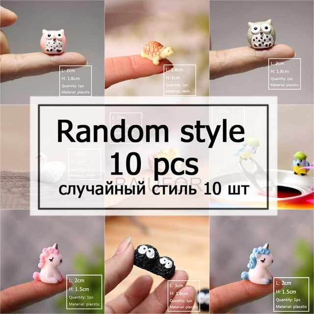 BAIUFOR Super Mini Animals 1 Fairy Garden Miniatures diy Terrarium Figurines Micro Moss Landscape Decor Dollhouse Accessories